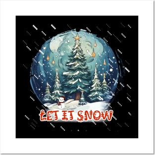 MERRY CHRISTMAS, LET IT SNOW Posters and Art